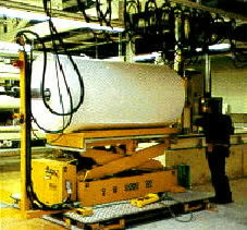Lift and position Paper rolls - paper roll handler for roll paper roll material handling